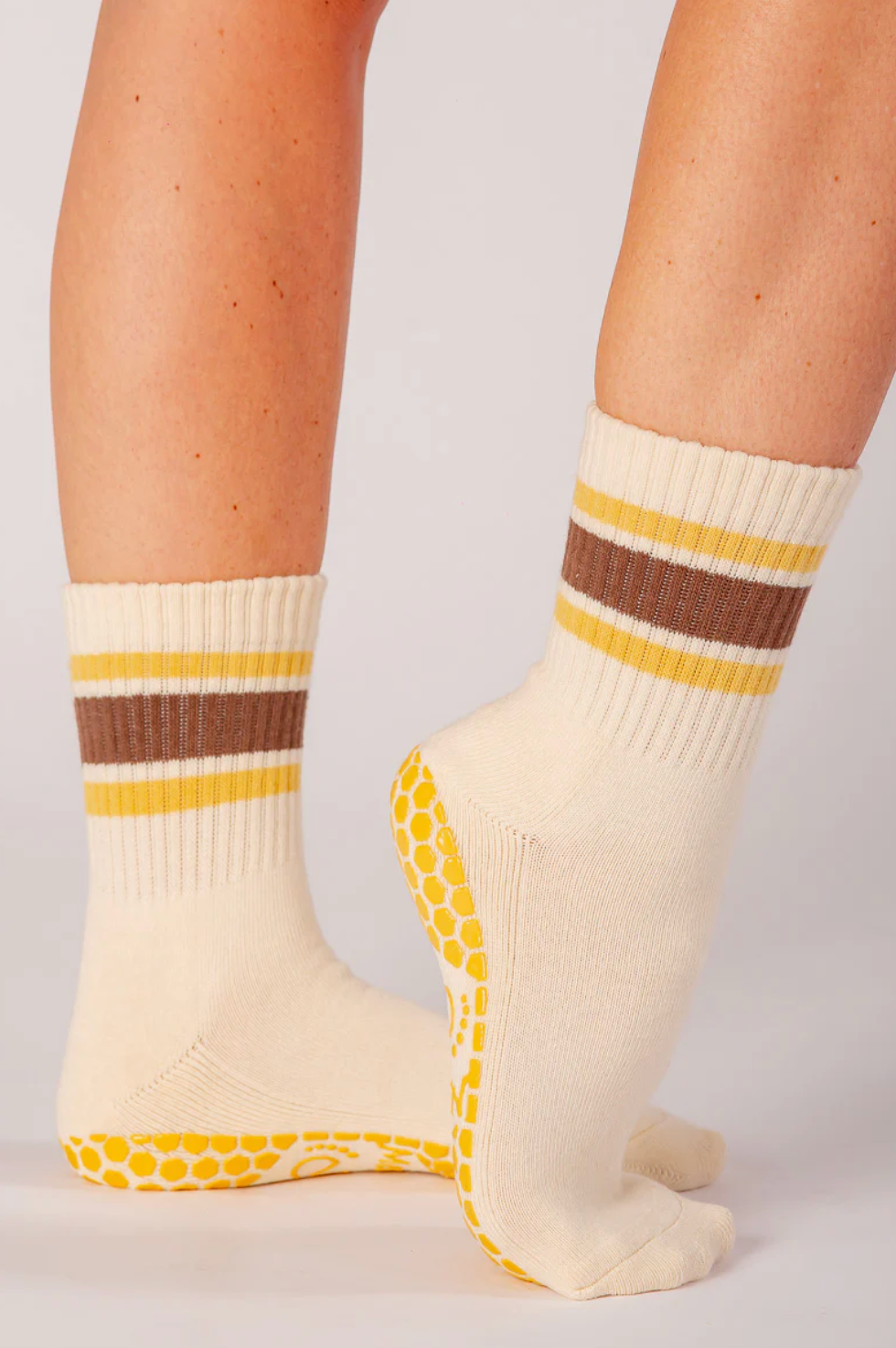 Melisoles Crew Grip Socks - Honey Cacao