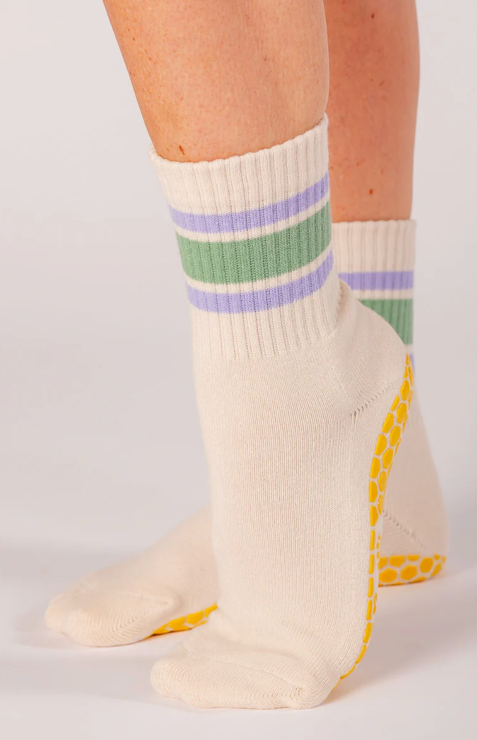 Melisoles Crew Grip Socks - Lavender Mint