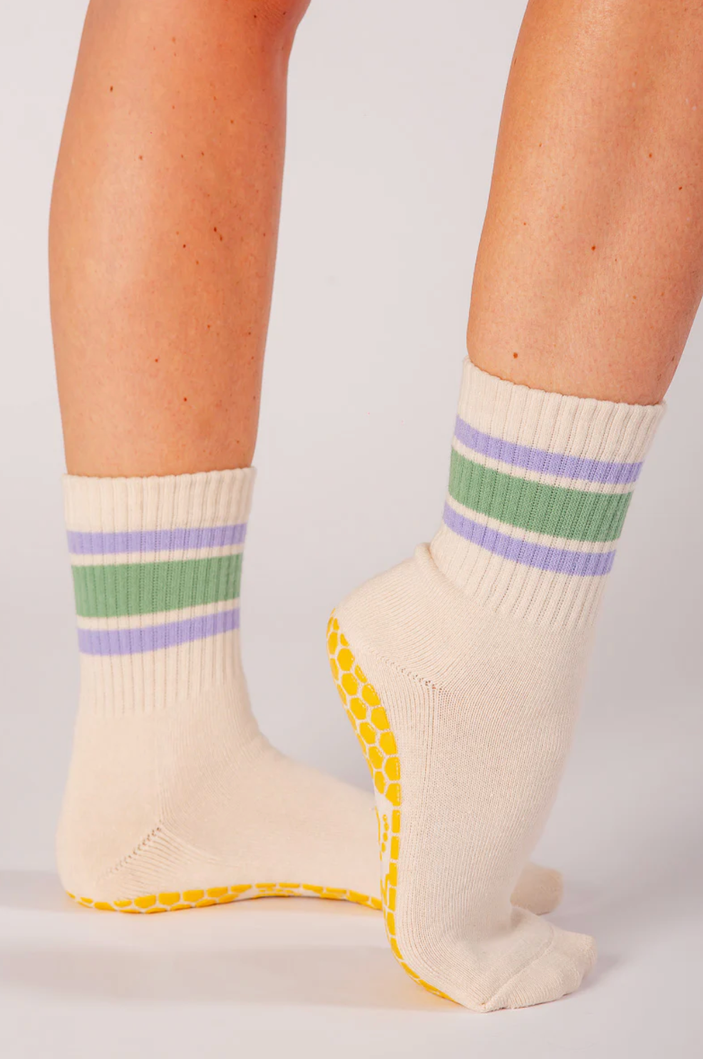 Melisoles Crew Grip Socks - Lavender Mint