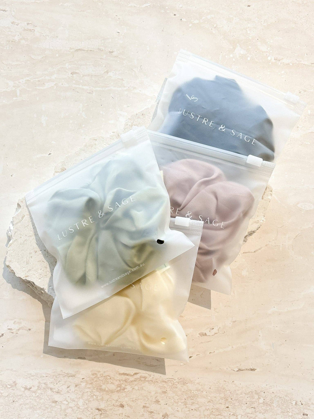 Lustre & Sage Silk Scrunchie - Black