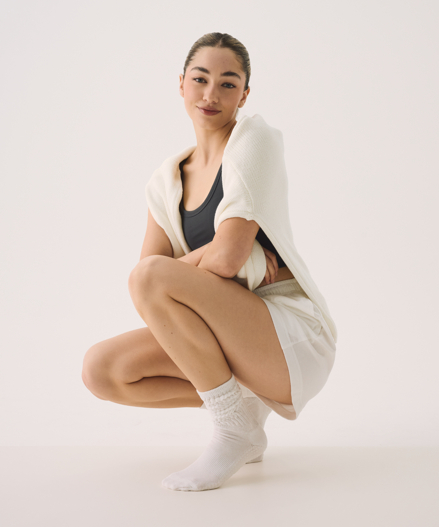 Move Active Scrunch Grip Socks - Ivory