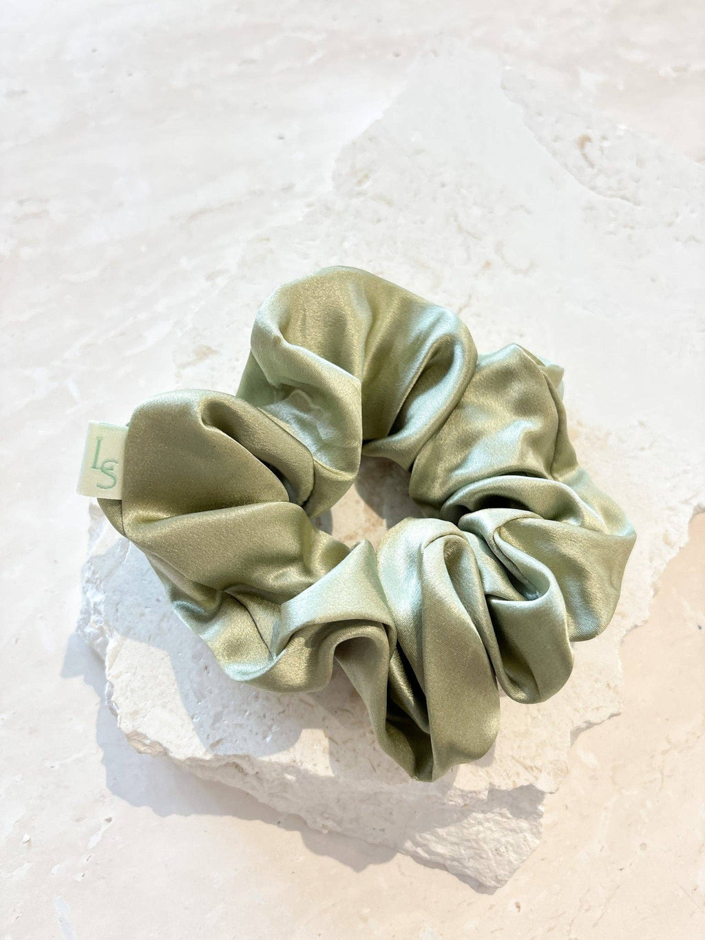 Lustre & Sage Silk Scrunchie- Sage