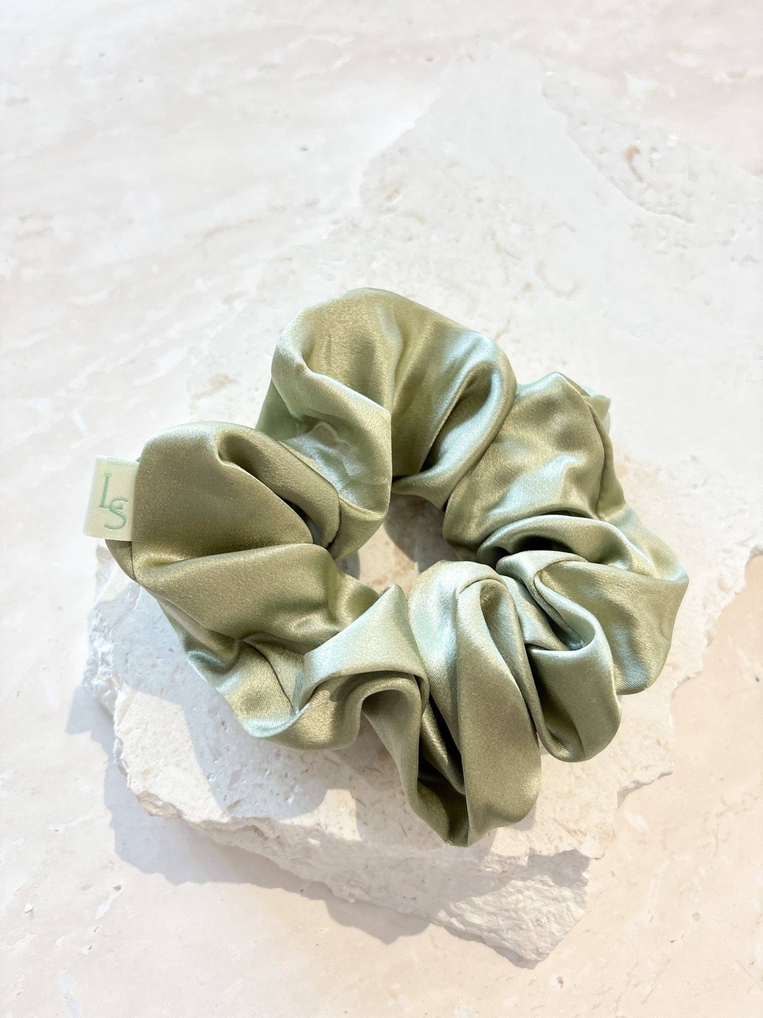 Lustre & Sage Silk Scrunchie- Sage
