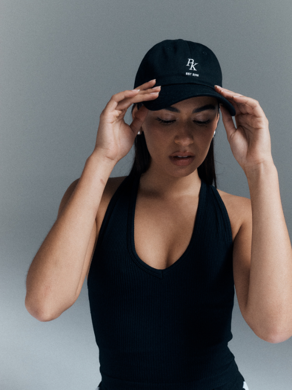 Pinky & Kamal Motif Logo Cap - Black