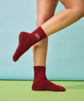 Move Active Crew Grip Socks - Signature Crimson