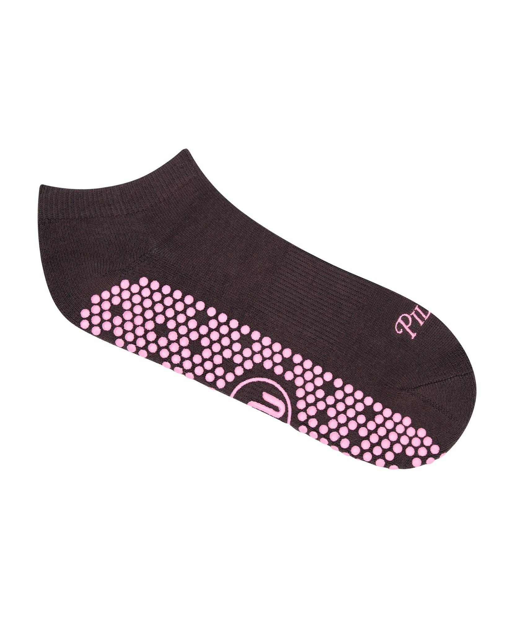 Move Active Classic Grip Ankle Socks - Pilates Club Chocolate