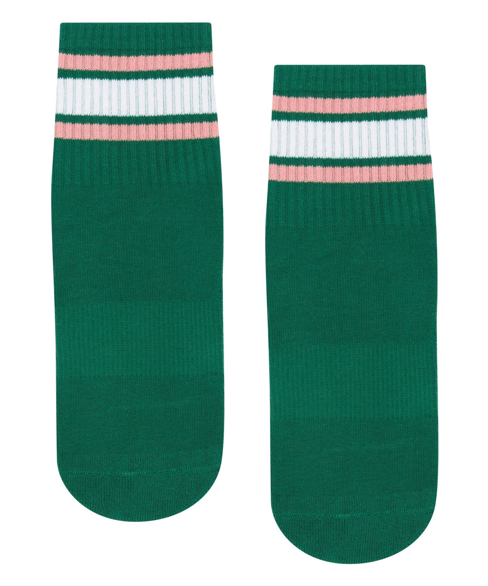 Move Active Crew Grip Socks - Emerald Rose Stripe