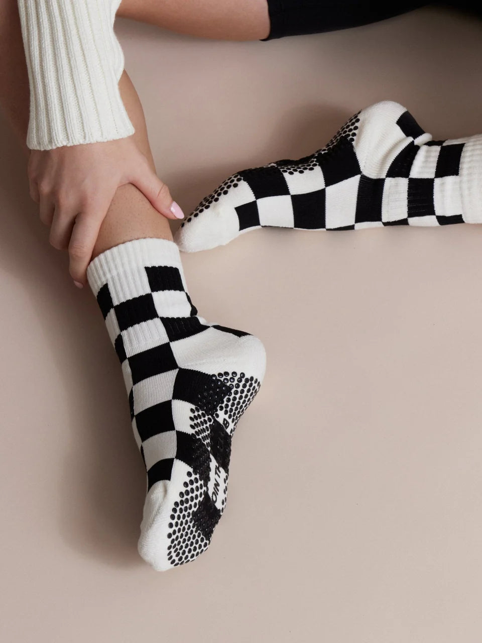 Club Martyn Checkered Crew Sock - Black
