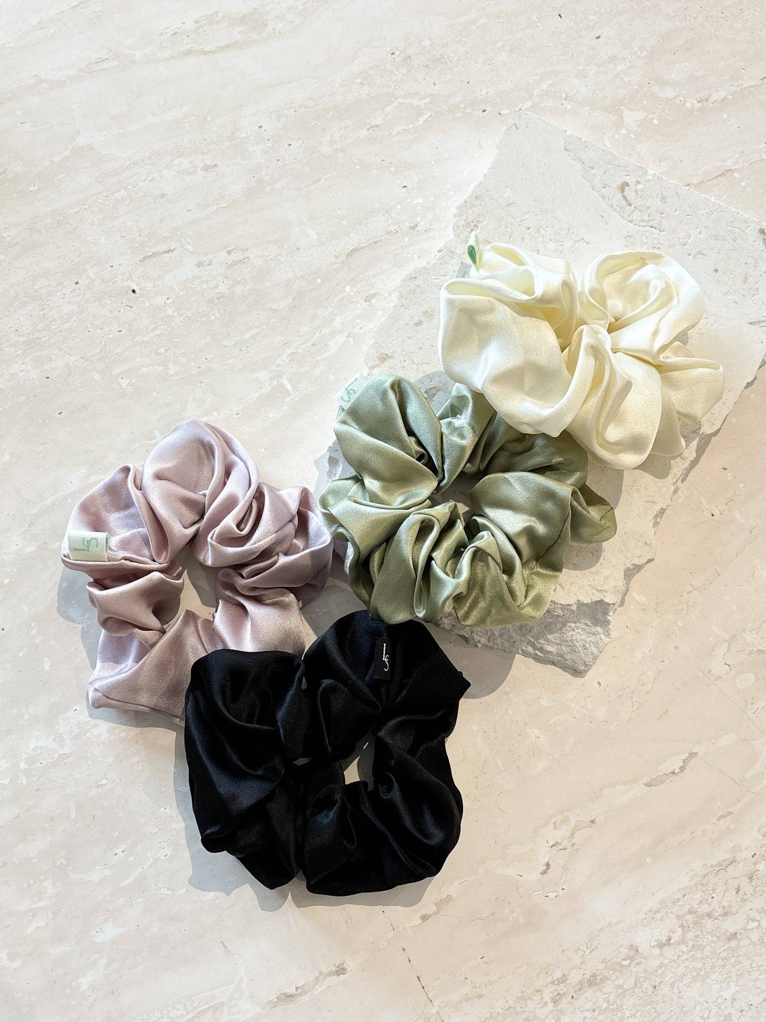 Lustre & Sage Silk Scrunchie- Sage