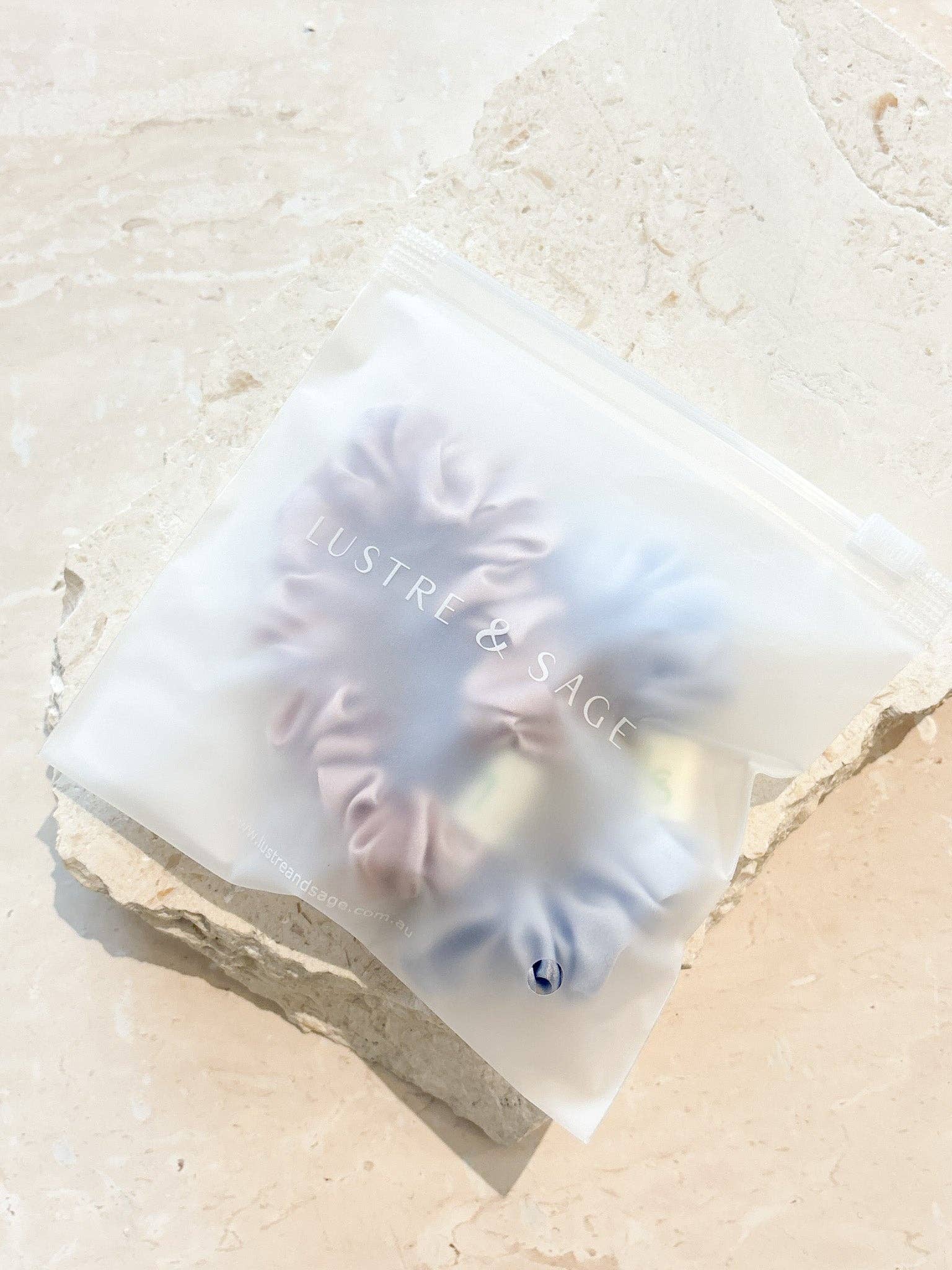 Lustre and Sage Silk Mini Scrunchie 2 Pack - Blue and Pink