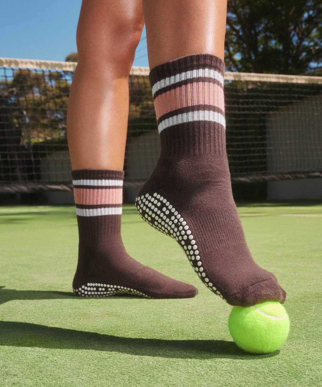 Move Active Crew Grip Socks - Heritage Stripe