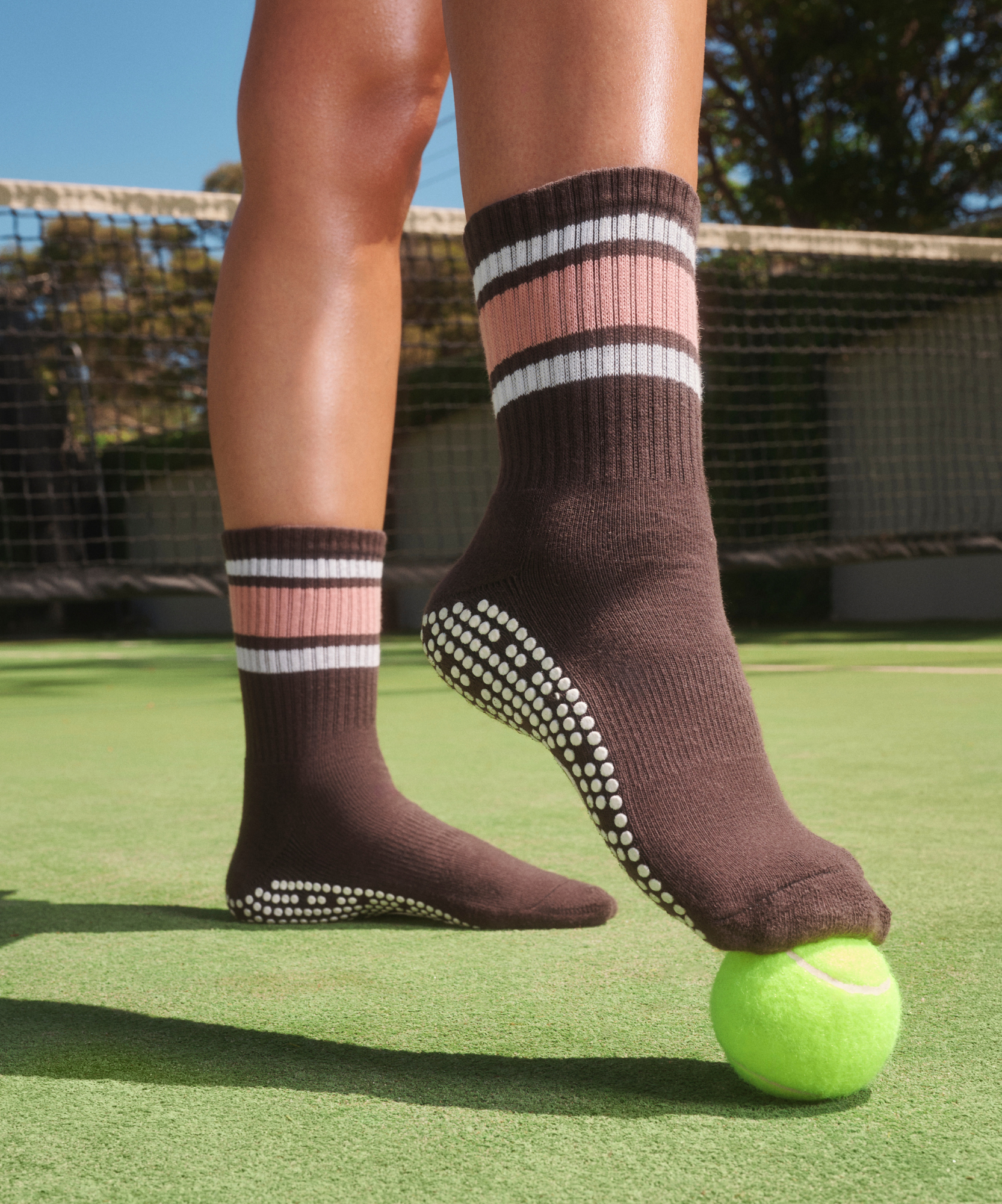 Move Active Crew Grip Socks - Heritage Stripe