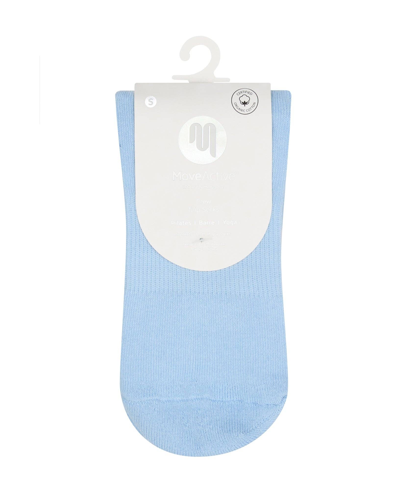 Move Active Crew Grip Socks - Powder Blue