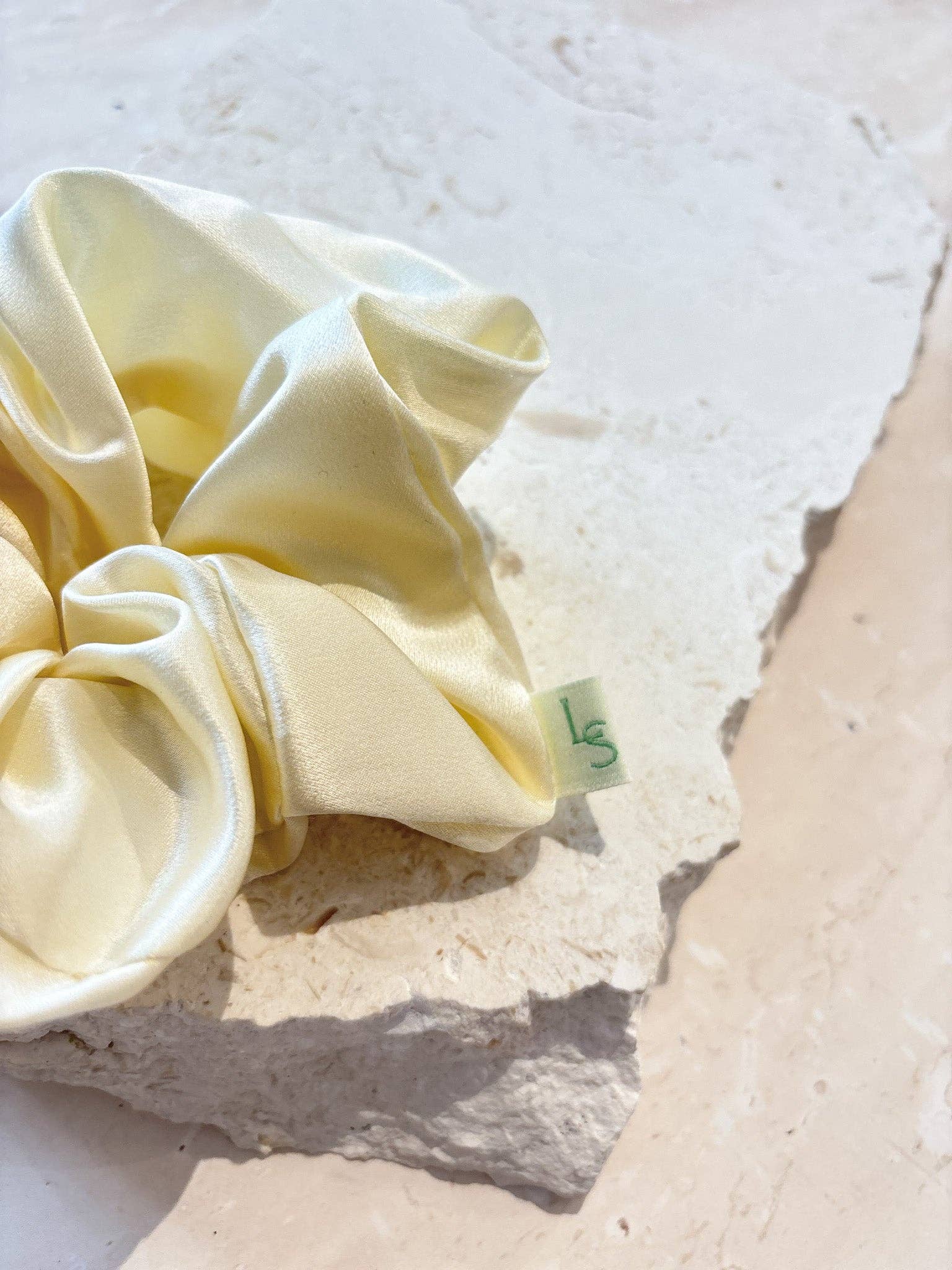 Lustre & Sage Silk Scrunchie - Ivory