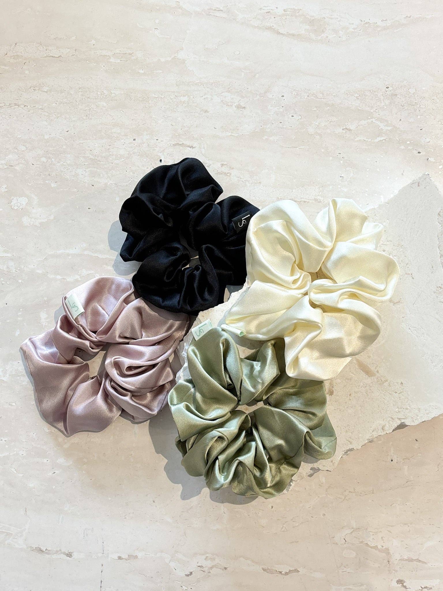 Lustre & Sage Silk Scrunchie- Sage