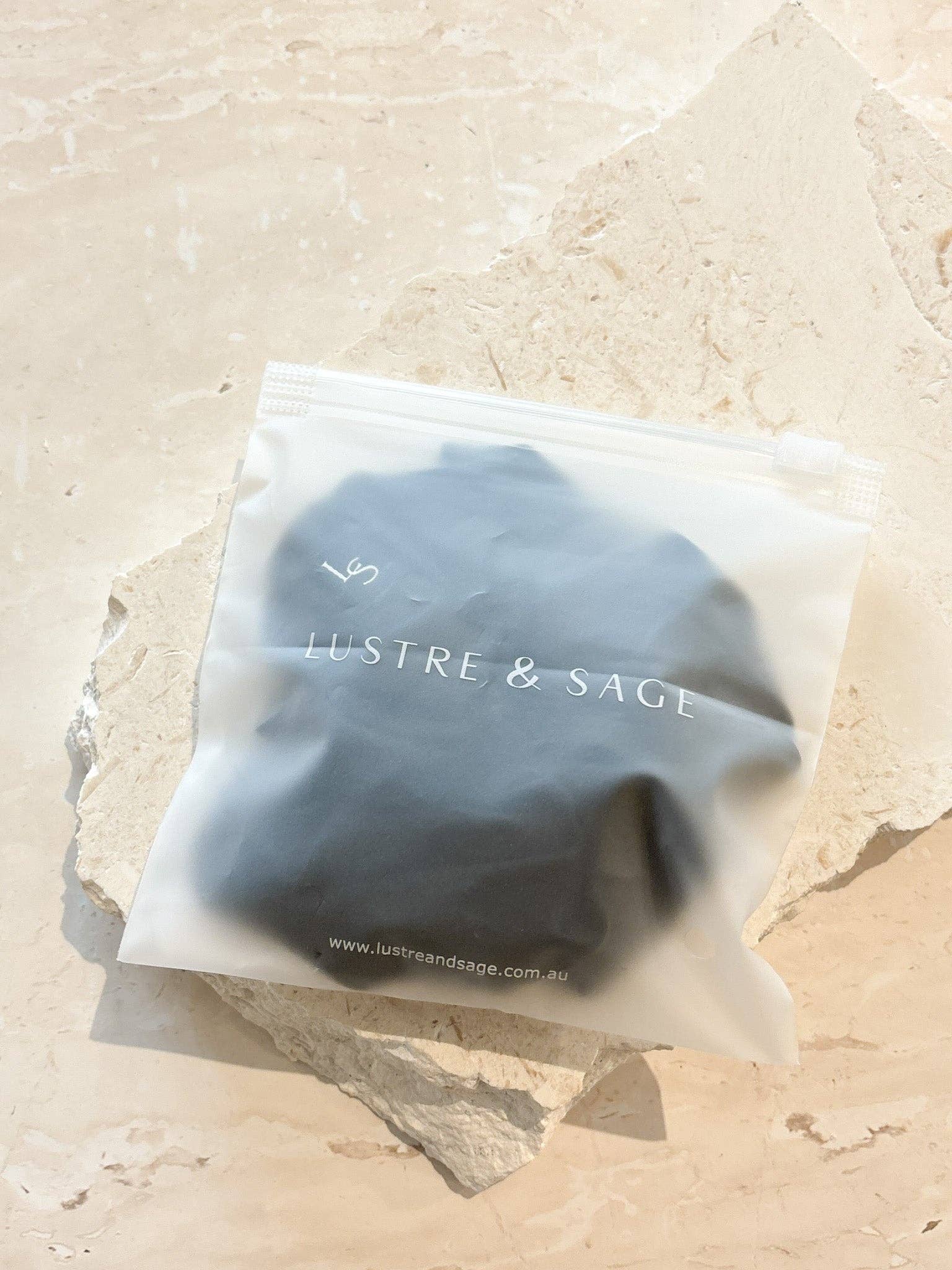 Lustre & Sage Silk Scrunchie - Black